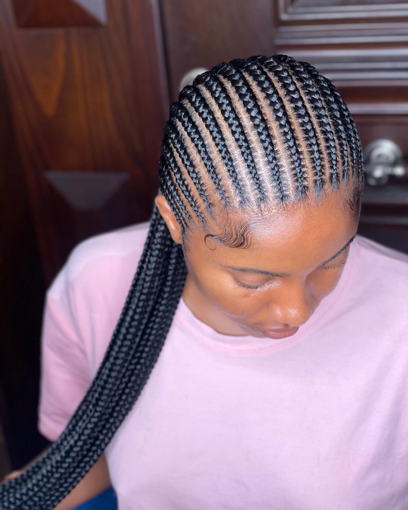 straight back cornrows